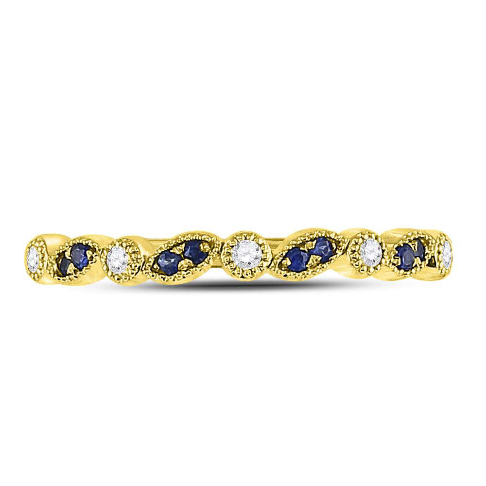 1/20Ctw-Diamond 1/20Ct-Bs Gemstone Stackable Band (1.42 grams)