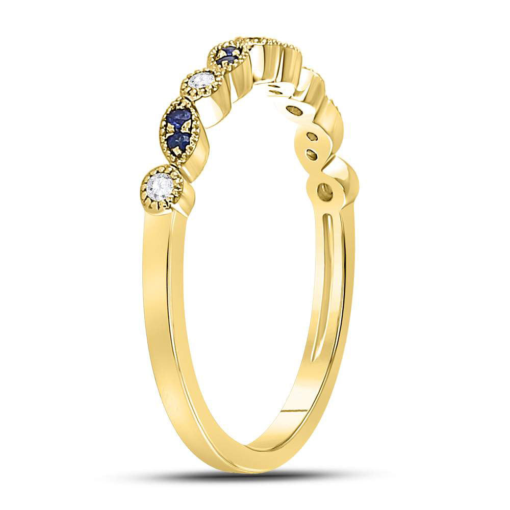 1/20Ctw-Diamond 1/20Ct-Bs Gemstone Stackable Band (1.42 grams)