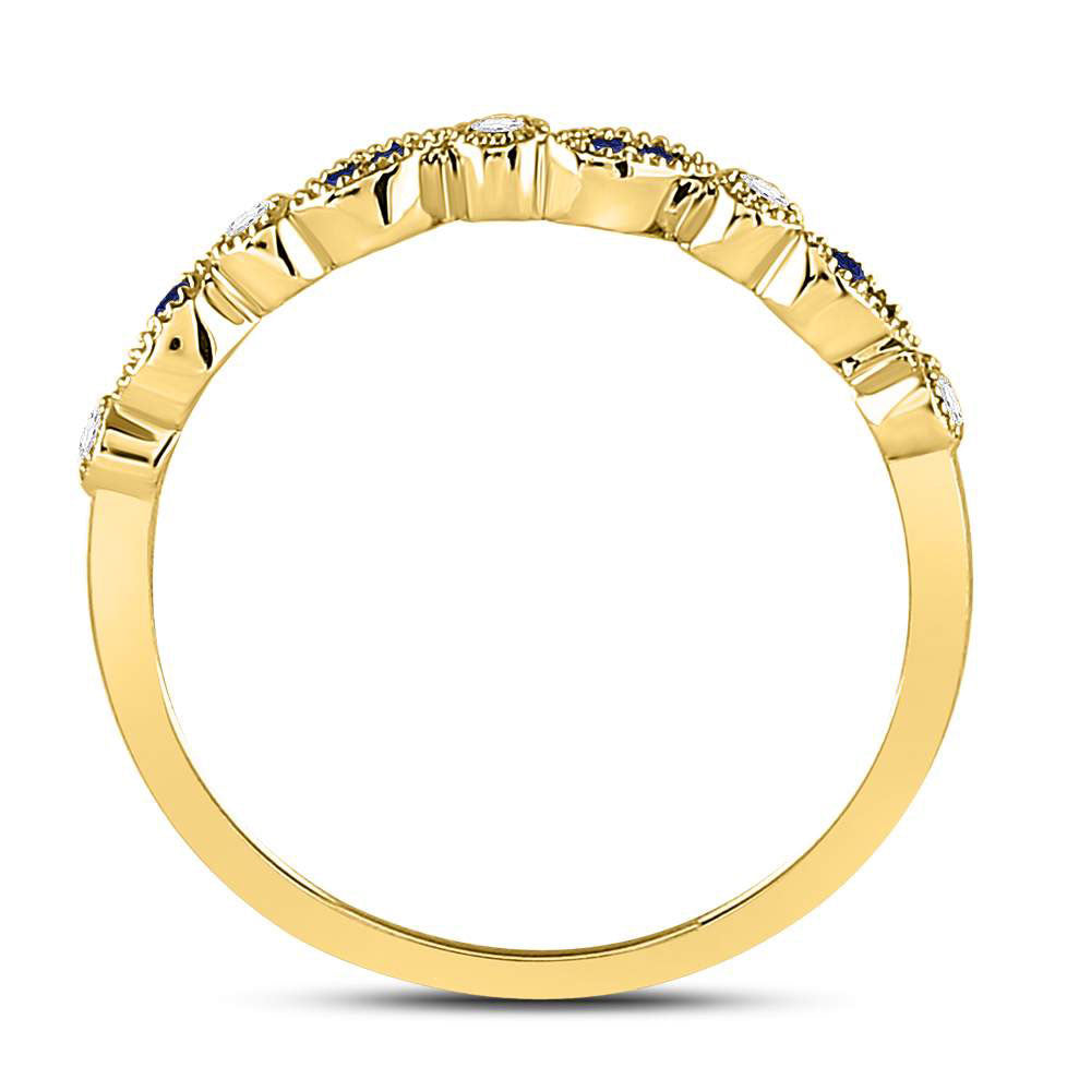 1/20Ctw-Diamond 1/20Ct-Bs Gemstone Stackable Band (1.42 grams)