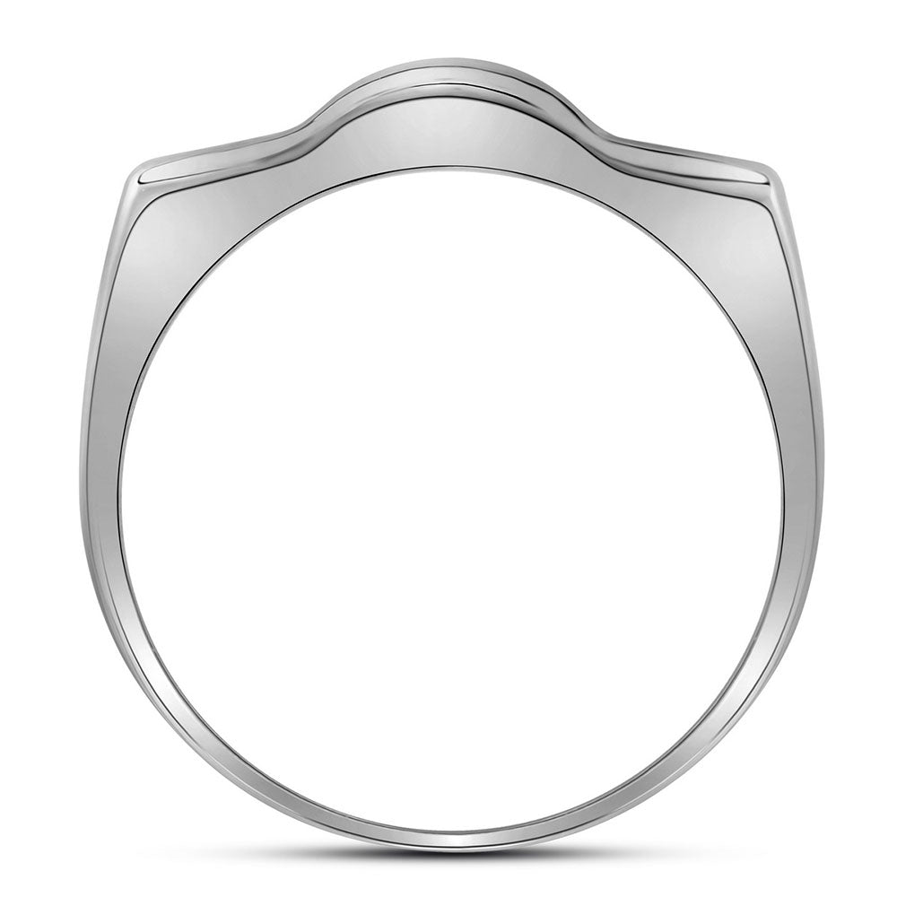 10Kt White Gold 1 Ct-Dia Micro-Pave Mens Ring (6.7 grams)