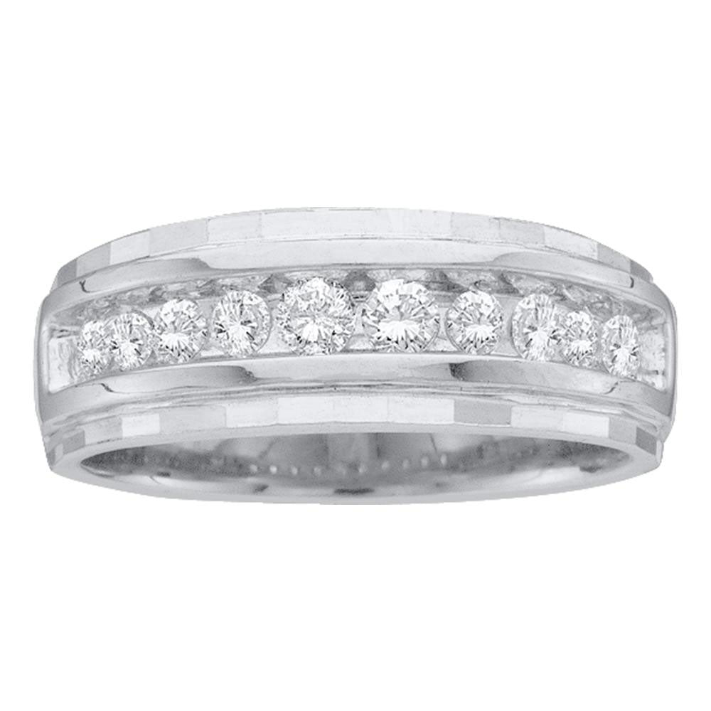 10Kt White Gold 1/2Ct Diamond Fashion Mens Band (3.84 grams)