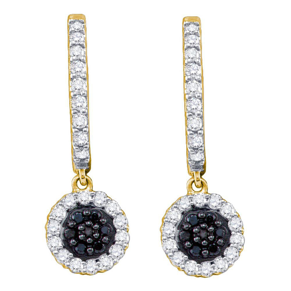 10Kt Yellow Gold 1/2Ct-Dia Black Diamond Dangling Earring (1.91 grams)