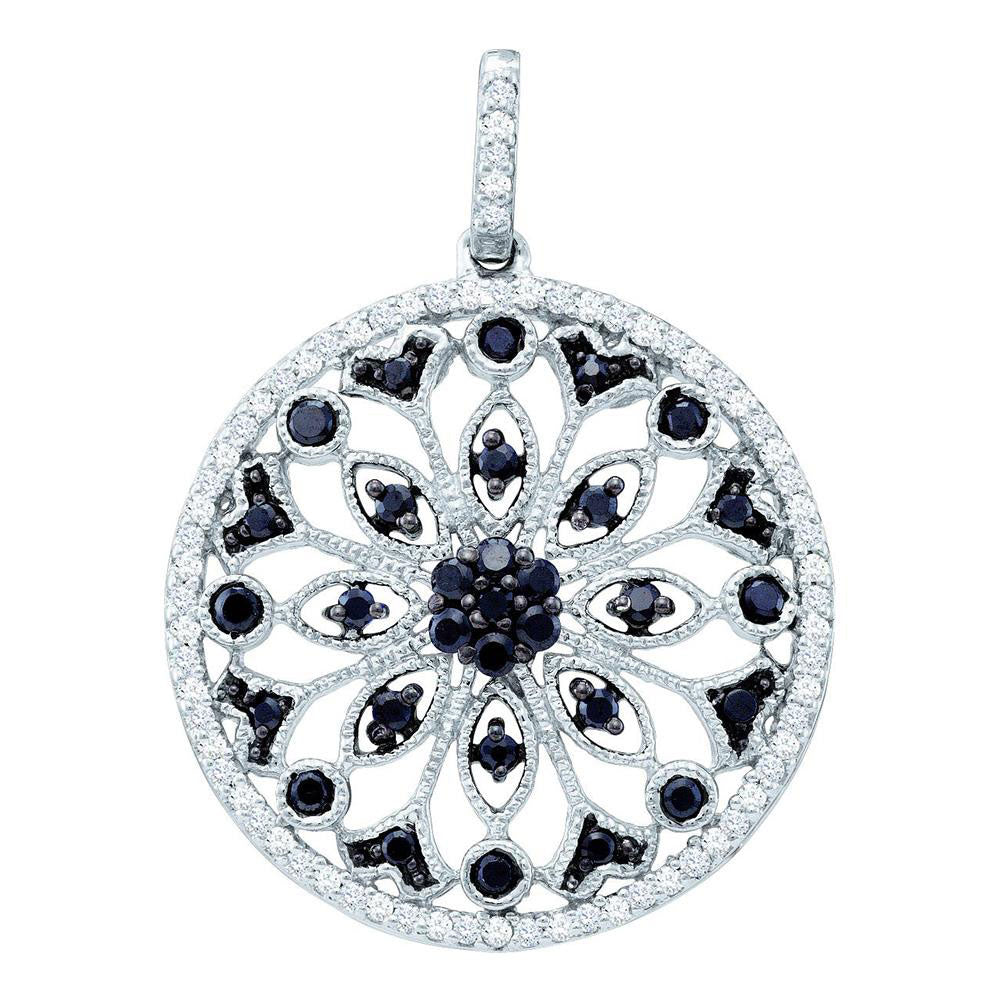 14Kt White Gold 1/2Ctw-Dia Black Diamond Pendant (2.6 grams)