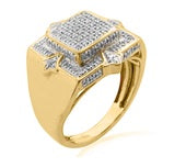 10Kt Yellow Gold 1/3 Ctw-Dia P1 Hiphop Mens Ring