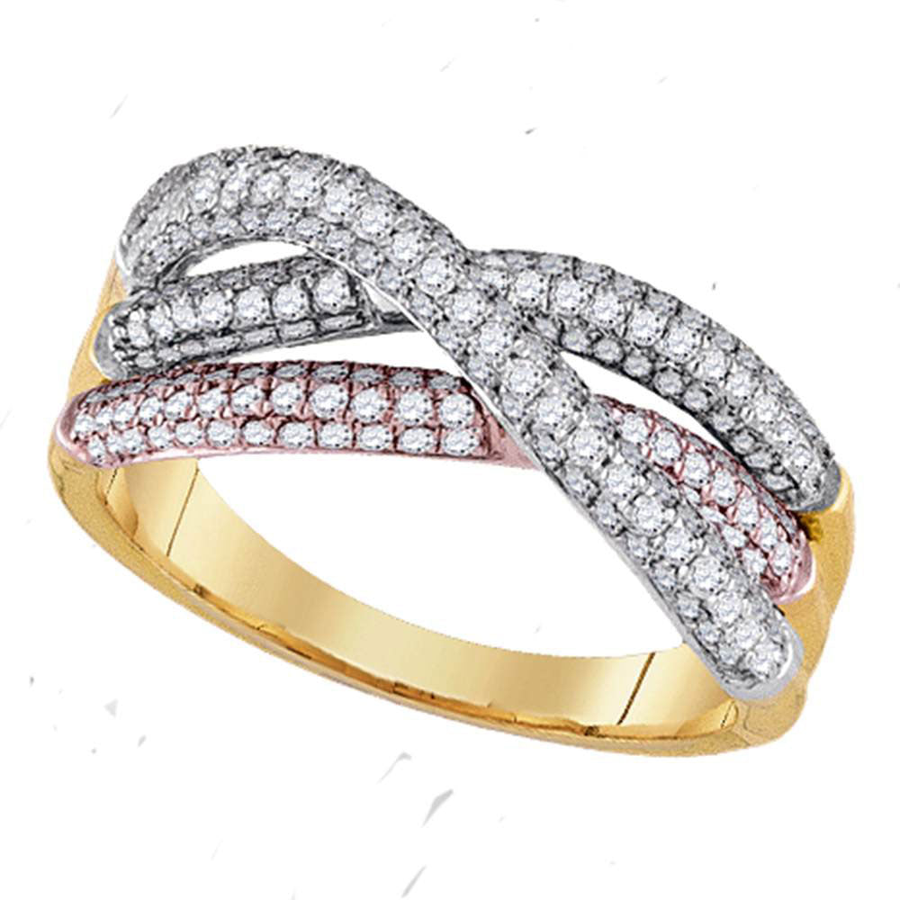 14Kt Yellow Gold 3/4Ctw Diamond Ana M Fashion High Ladies Wedding Band (3.8 grams)