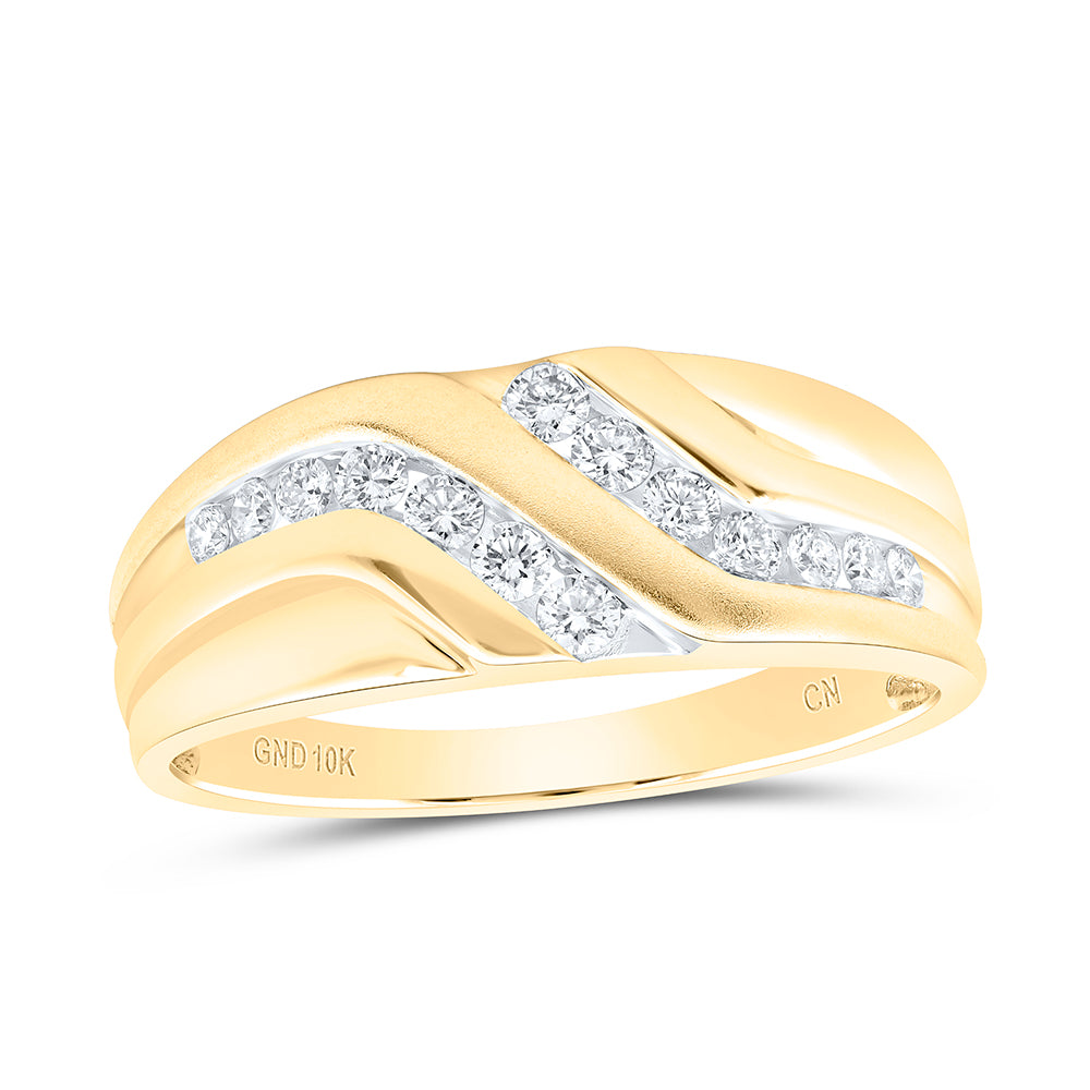 10Kt Yellow Gold 1/2Ctw Diamond Fashion Mens Band (4.94 grams)