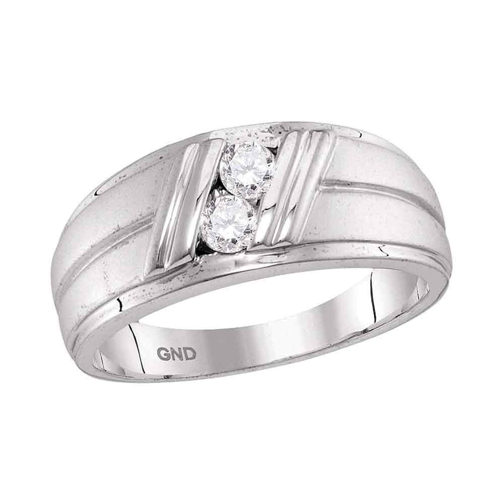 10Kt White Gold 1/3Ct Diamond  Fashion Mens Band (5.68 grams)