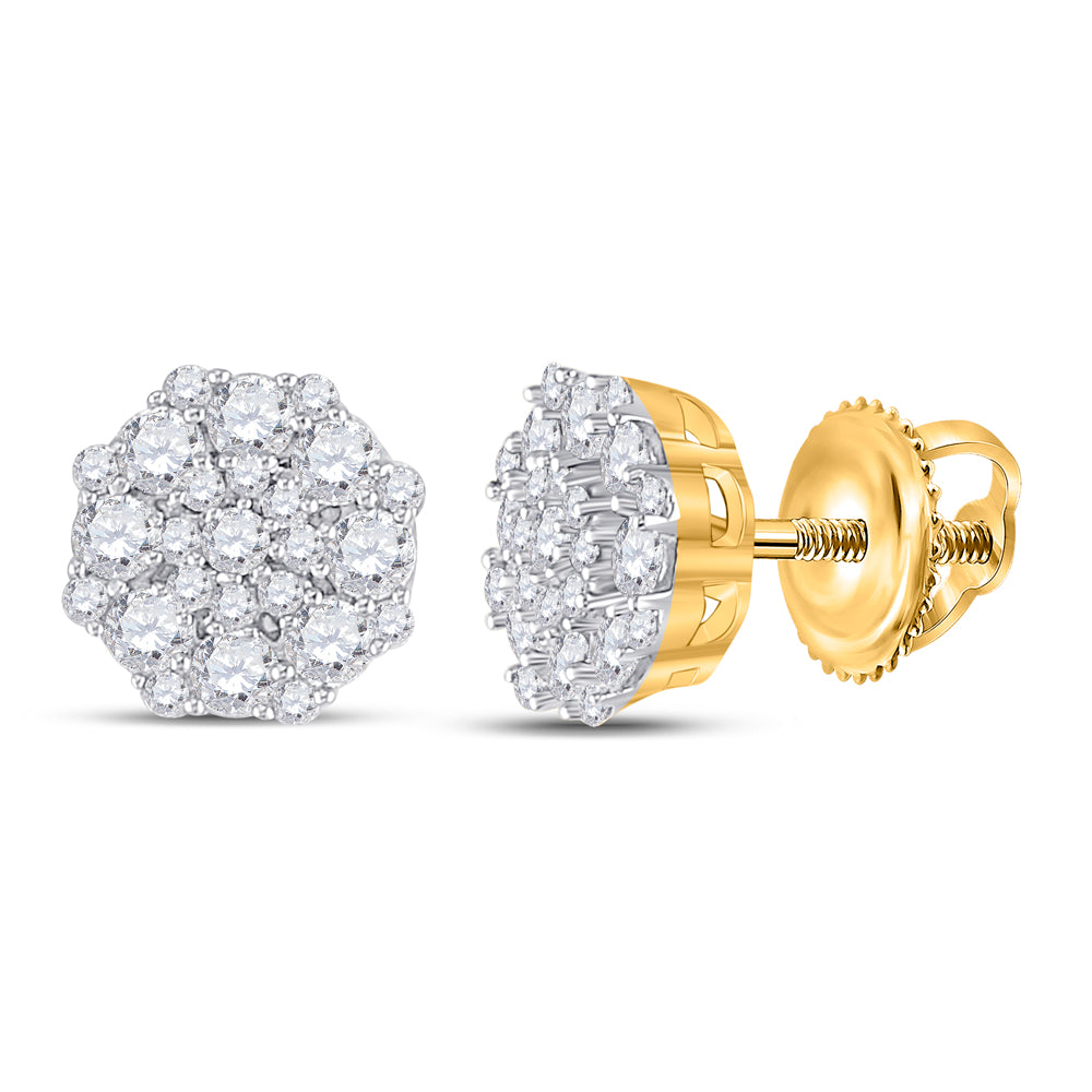 14Kt Yellow Gold 5/8Ctw-Dia Ana M Octagon Earring (1.57 grams)
