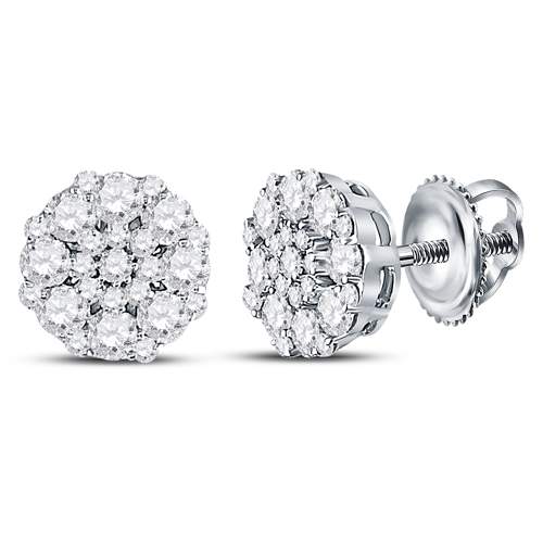 14Kt White Gold 5/8Ctw-Dia Ana M Octagon Earring (1.52 grams)