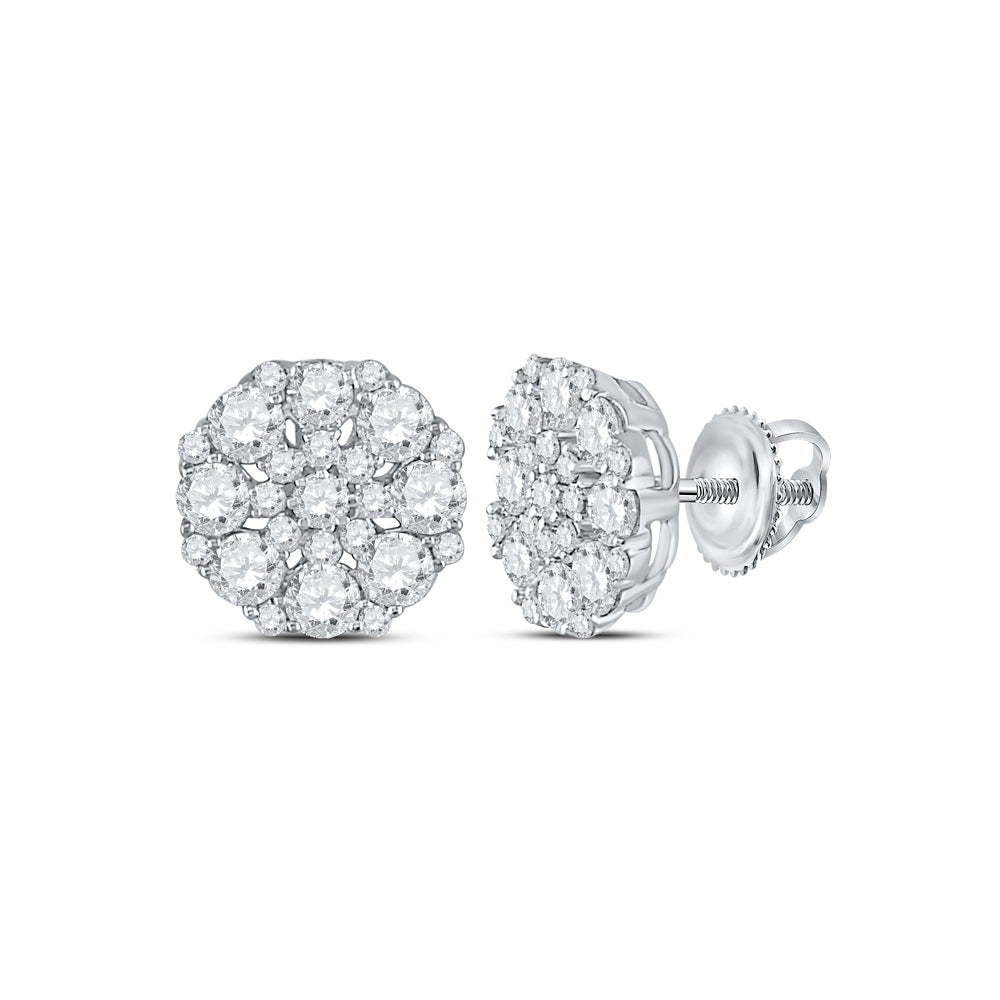14Kt White Gold 1 5/8Ctw-Dia Ana M Octagon Earring (2.62 grams)