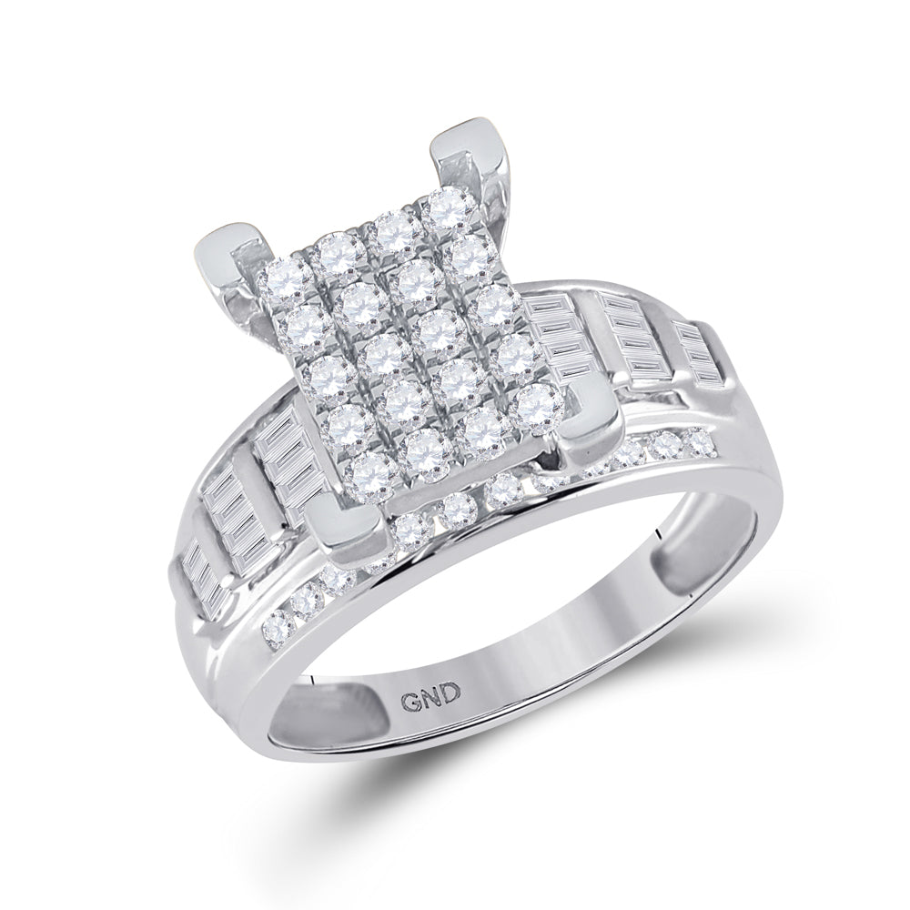 10Kt White Gold 7/8Ctw-Dia Cindy Ring S-9 (4.67 grams)