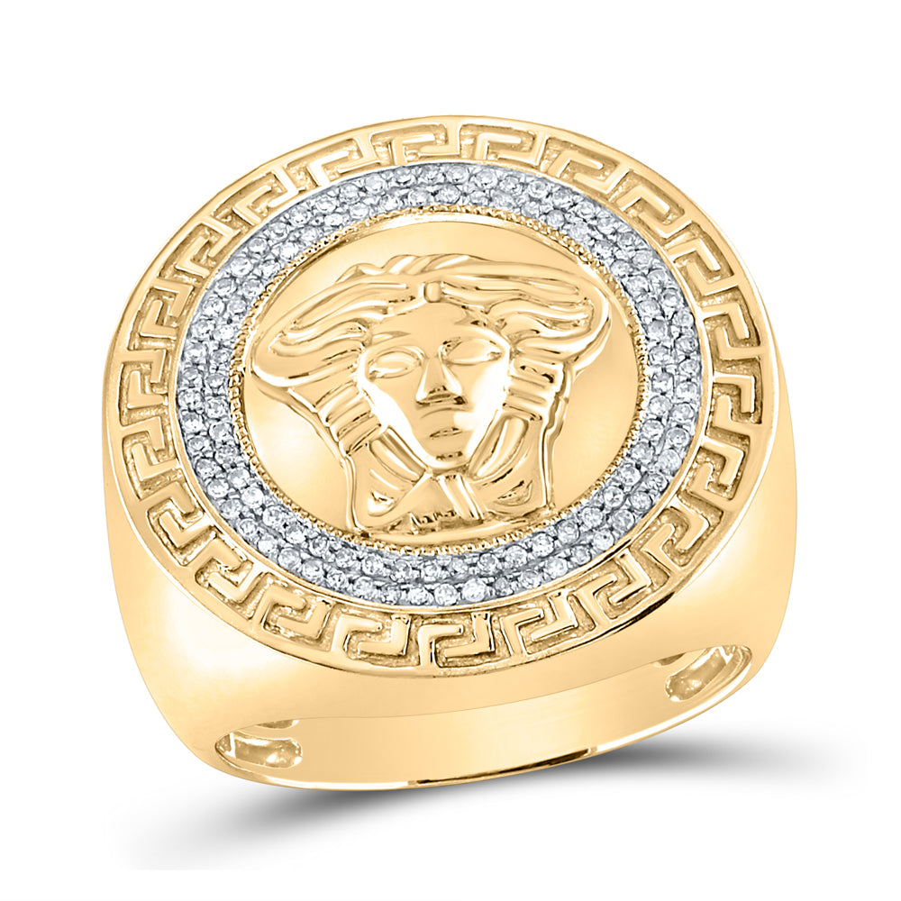 10Kt Yellow Gold 1/3 Ct-Dia P1 Mens Ring (14.19 grams)