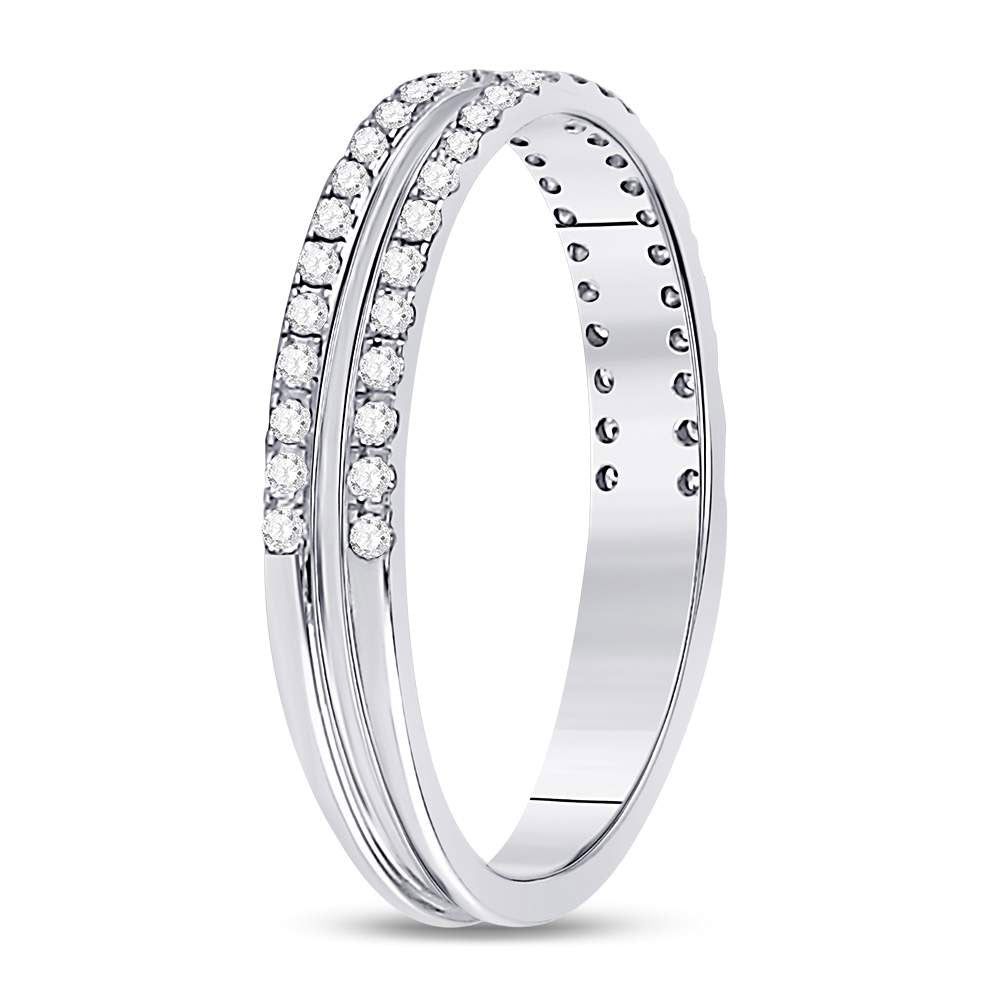 14Kt White Gold 1/4Ctw Diamond Mens Machine Set Band Ana M (1.67 grams)