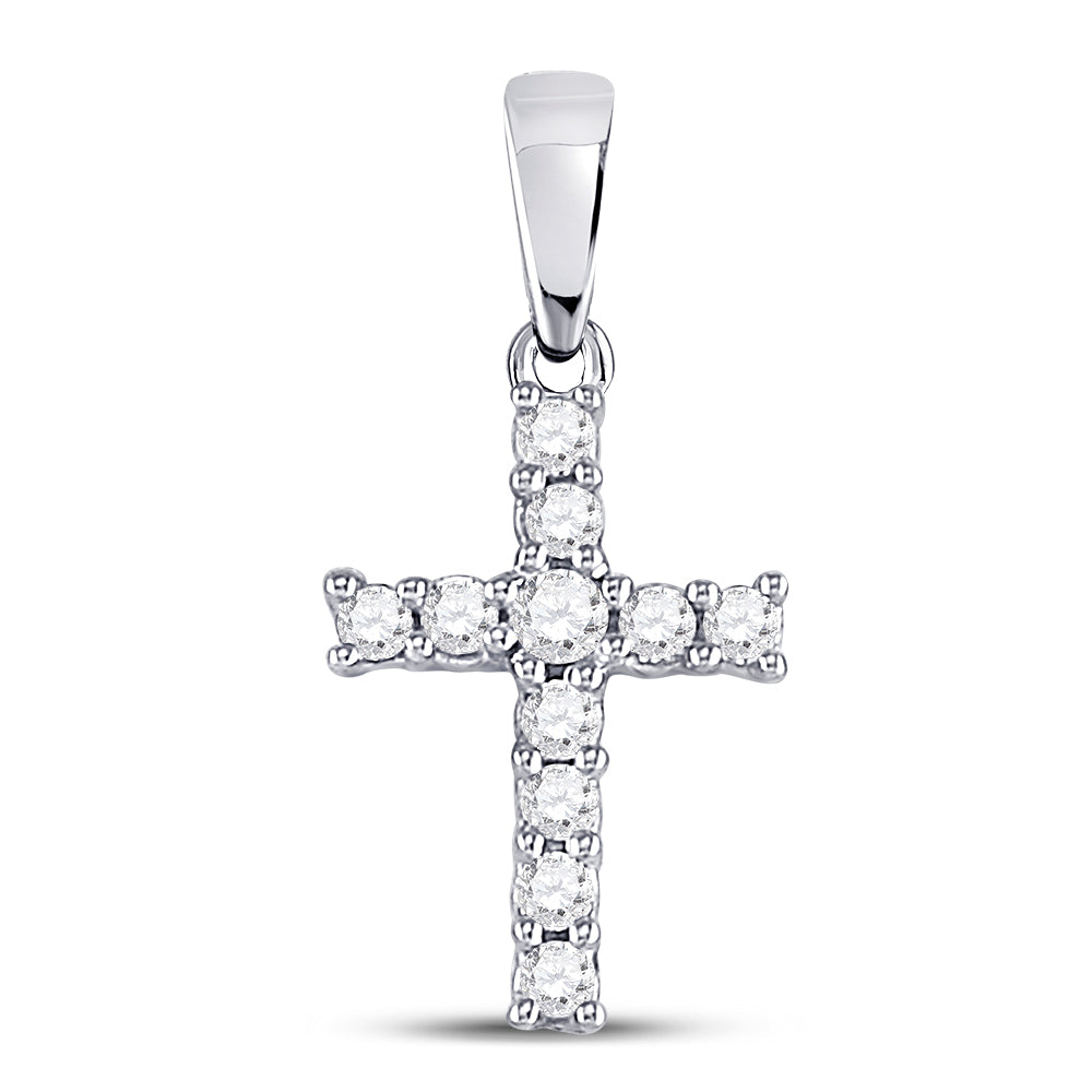 1/10Ct-Dia Ana M Cross Pendant (0.43 grams)