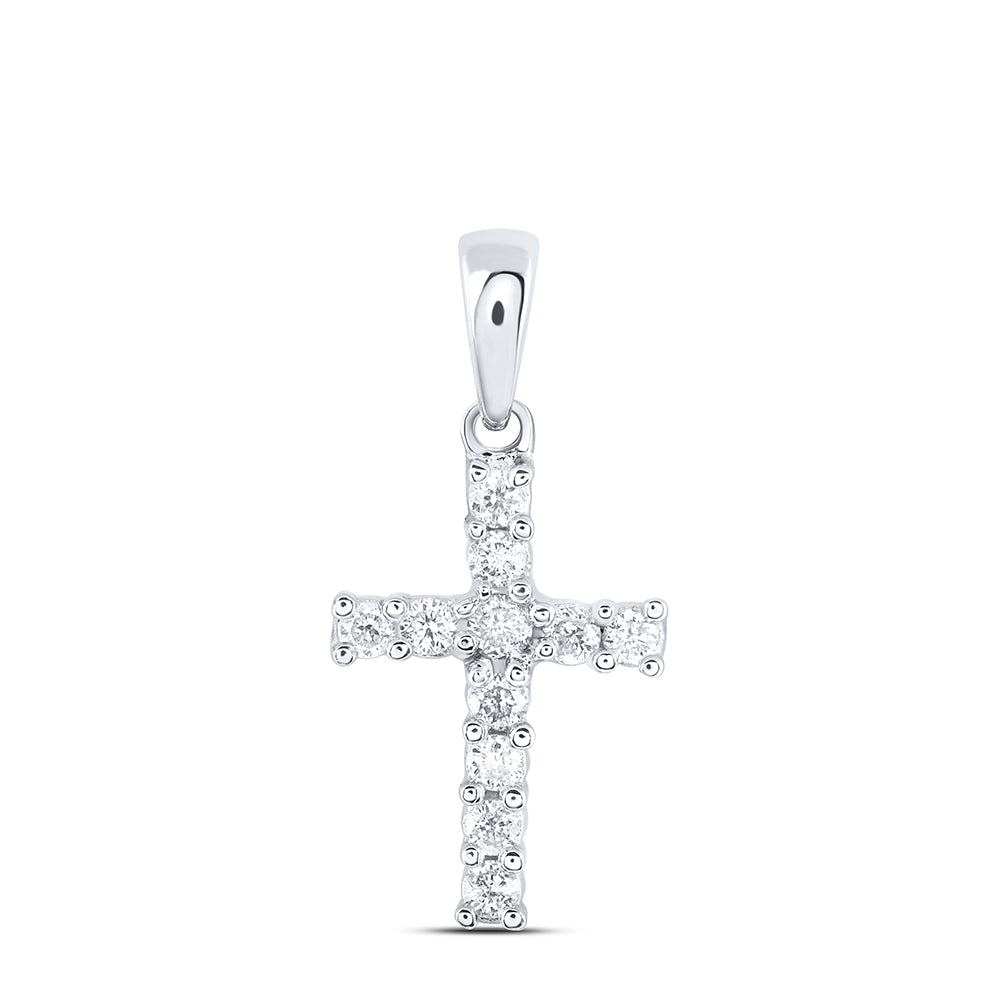 1/10Ct-Dia Ana M Cross Pendant (0.43 grams)
