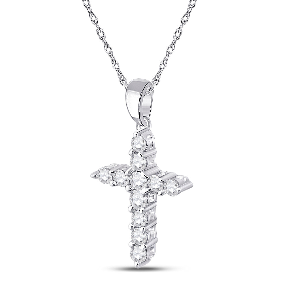 1/4Ct-Dia Ana M Cross Pendant (0.51 grams)