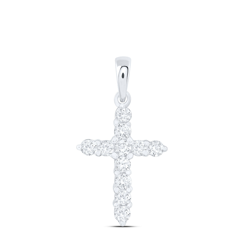 1/4Ct-Dia Ana M Cross Pendant (0.51 grams)