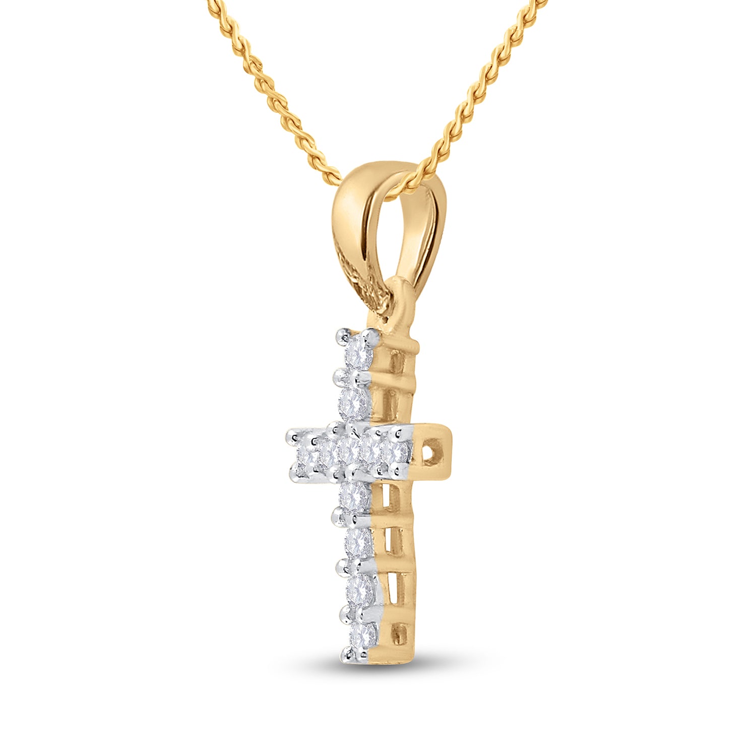 1/10Ct-Dia Ana M Cross Pendant (0.35 grams)