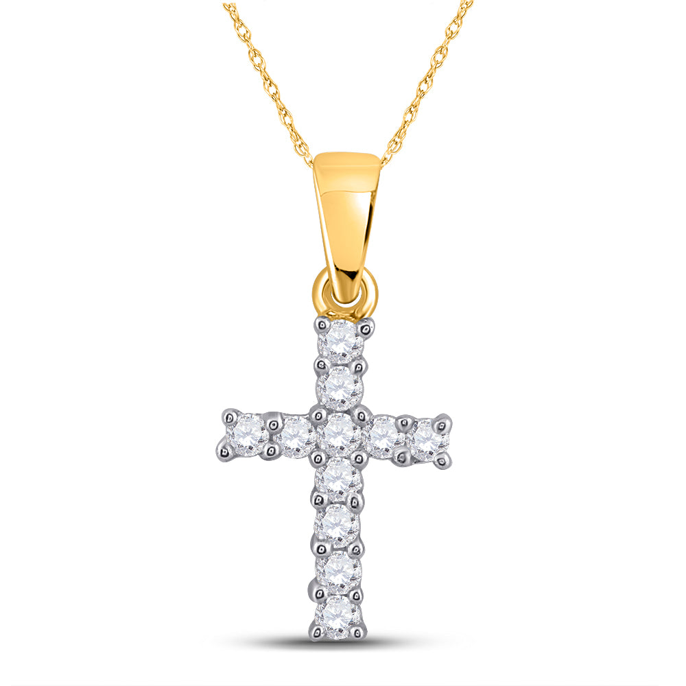 1/10Ct-Dia Ana M Cross Pendant (0.35 grams)