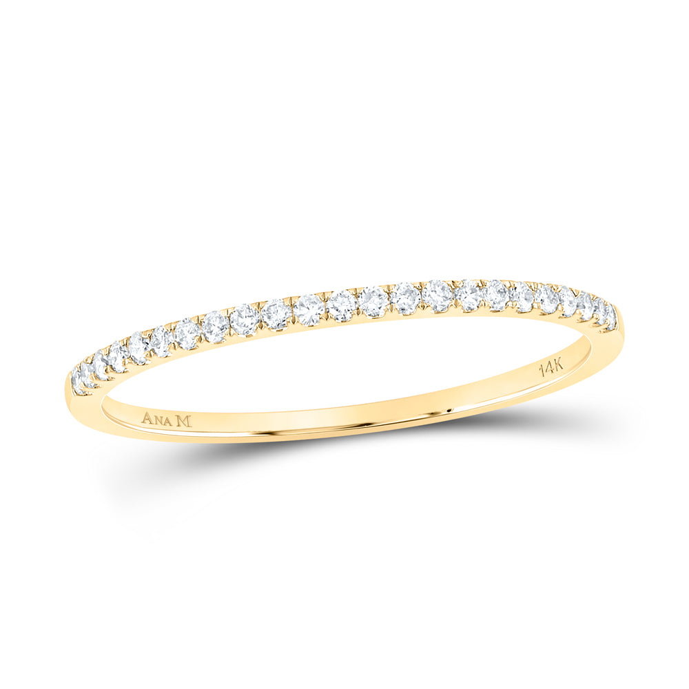 14Kt Yellow Gold 1/8Ctw Diamond Ana M Stackable Band (0.73 grams)