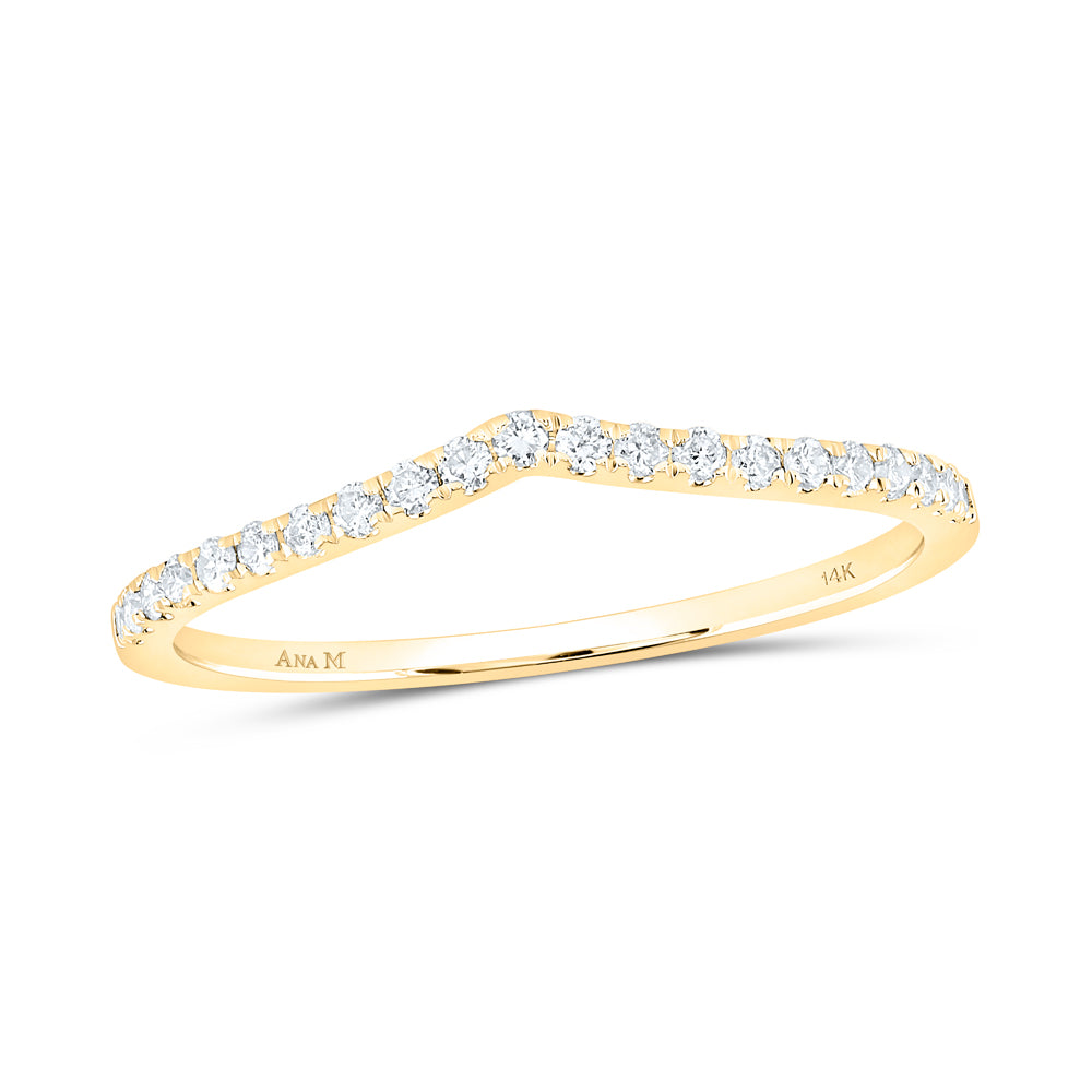 14Kt Yellow Gold 1/6Ctw Diamond Ana M  Stackable Band (0.94 grams)