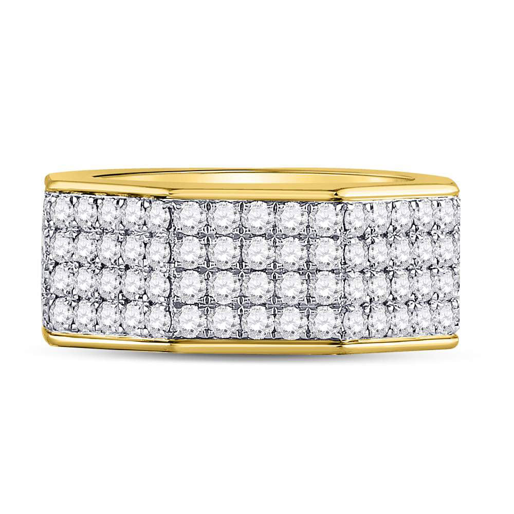 14Kt Yellow Gold 2 3/4Ctw Diamond Ana M Mens Band (8.91 grams)
