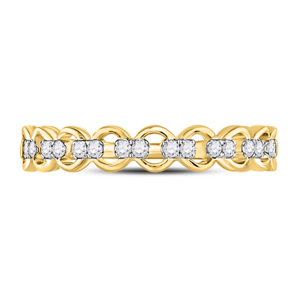 10Kt Yellow Gold 1/8Ctw Diamond Ana M Stackable Band (1.05 grams)
