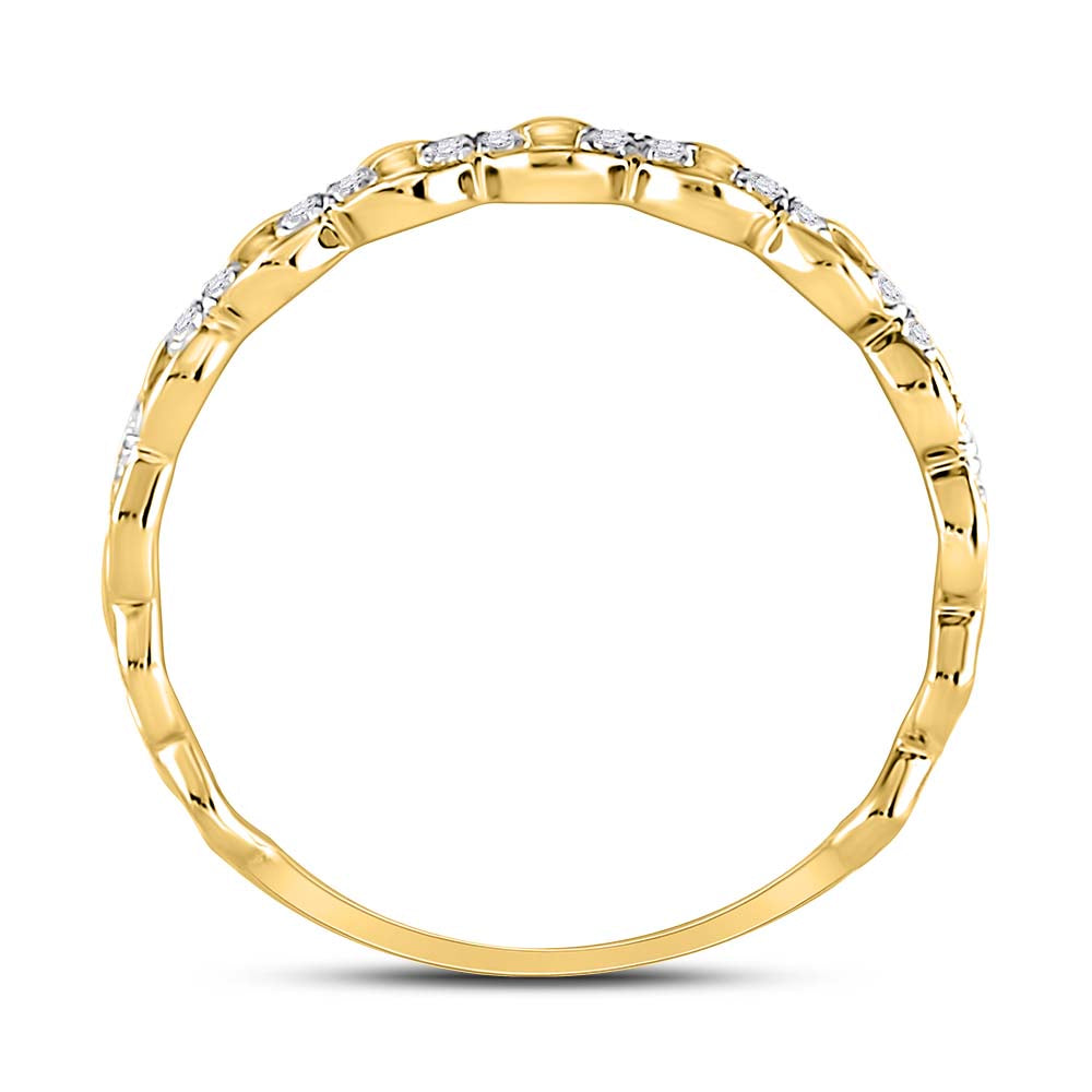 10Kt Yellow Gold 1/8Ctw Diamond Ana M Stackable Band (1.05 grams)