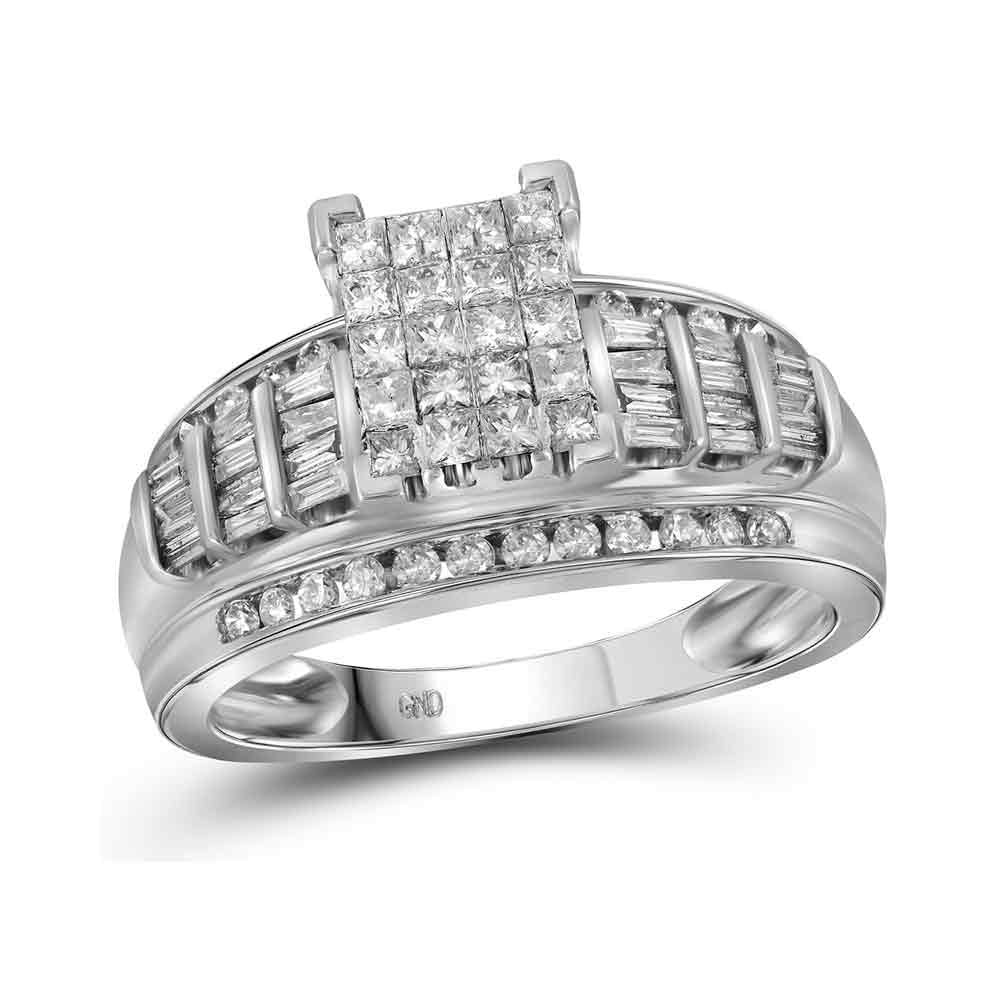 14Kt White Gold 1 Ct-Dia Cindy Ring Size 4 (7.35 grams)