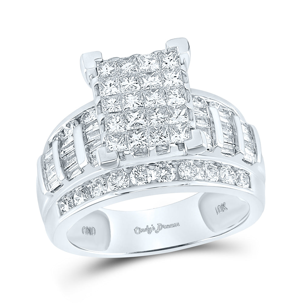 10Kt White Gold 2 Ct-Dia Cindy Ring S-10 (6.8 grams)
