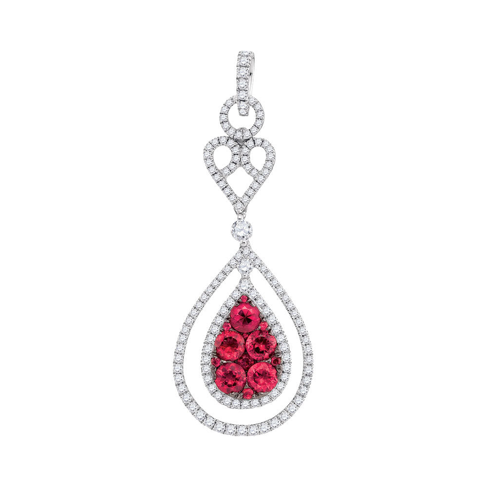 3/4Ctw-Dia 1 3/8Ct-Ruby Natural Gem Pendant (4.3 grams)