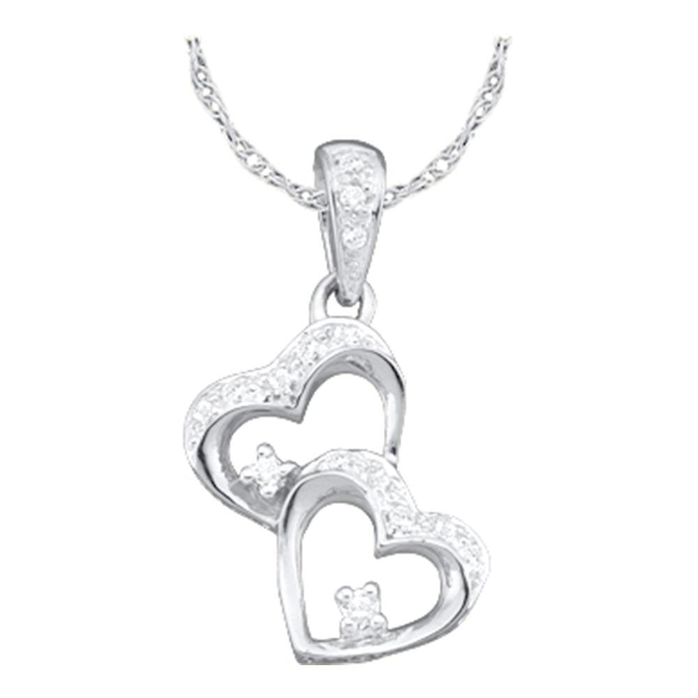 10Kt White Gold 1/6Ctw-Dia Gift Heart Pendant (1.53 grams)