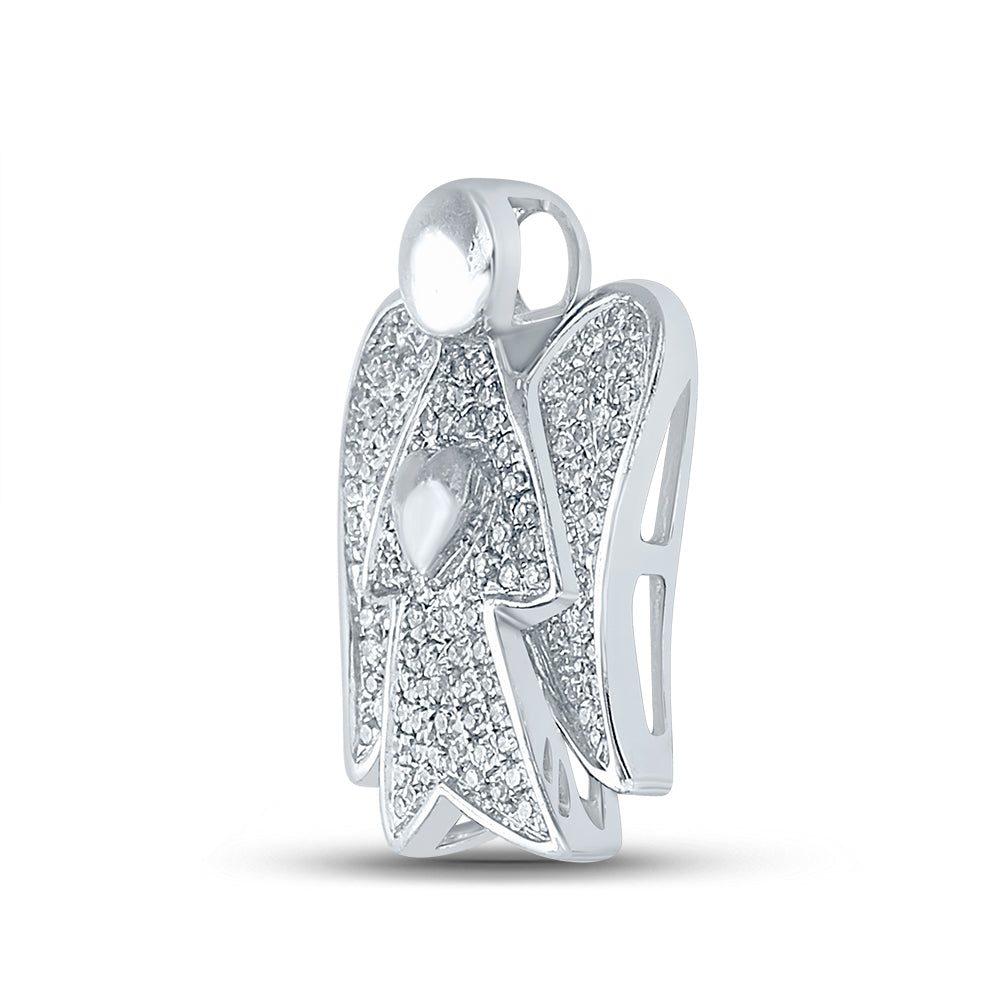 Sterling Silver 1/3Ct-Dia Gift Micro-Pave Pendant
