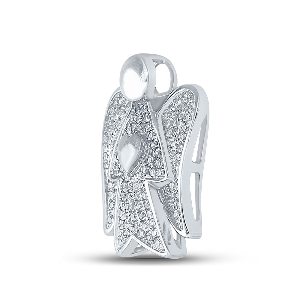 Sterling Silver 1/3Ct-Dia Gift Micro-Pave Pendant (2.3 grams)