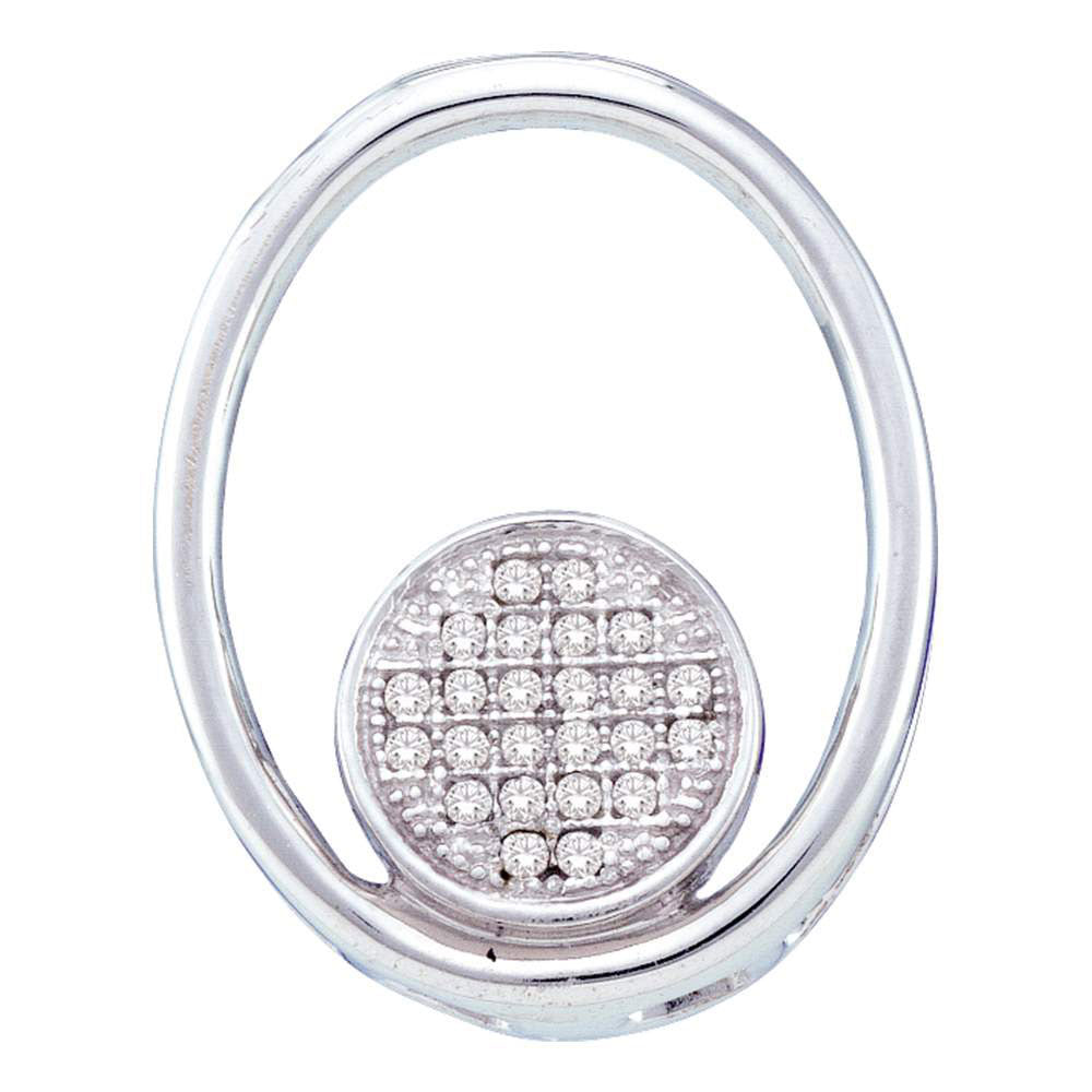 10Kt White Gold 1/20Ctw-Dia Circle Fashion Pendant (1.13 grams)