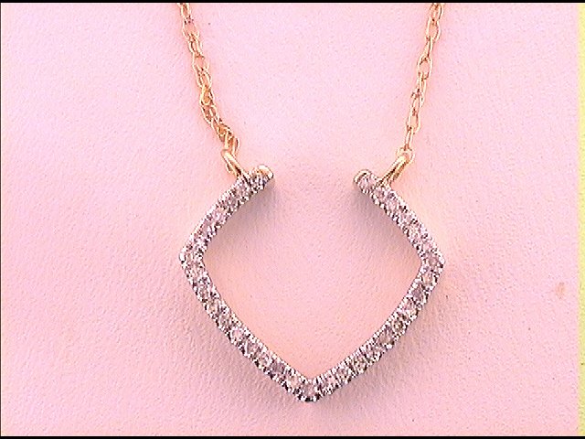 10Kt Yellow Gold 1/10Ctw-Diamond Fashion Necklace (0.66 grams)