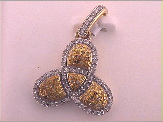 10Kt Yellow Gold 3/8Ctw-Dia Micro-Pave Gift Yellow Diamond Pendant