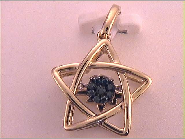 10Kt Yellow Gold 1/20Ctw-Dia Blue Gift Twinkle  Pendant