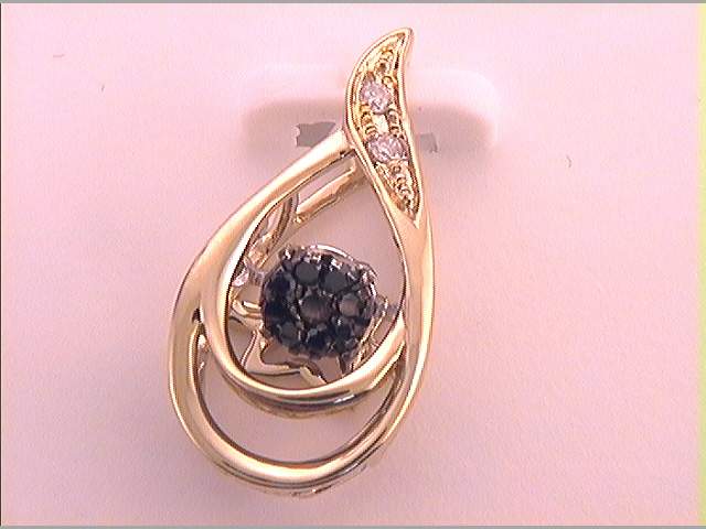 10Kt Yellow Gold 1/20Ctw-Dia Black  Gift Twinkle Pendant