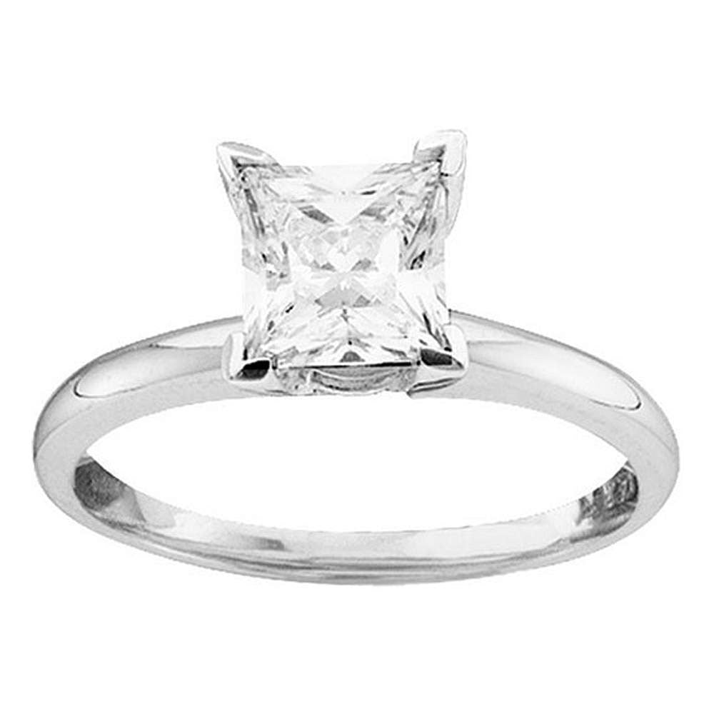 14Kt White Gold 3/4Ctw Princess Dia Solitaire Ring. (Sup) Wg (1.82 grams)