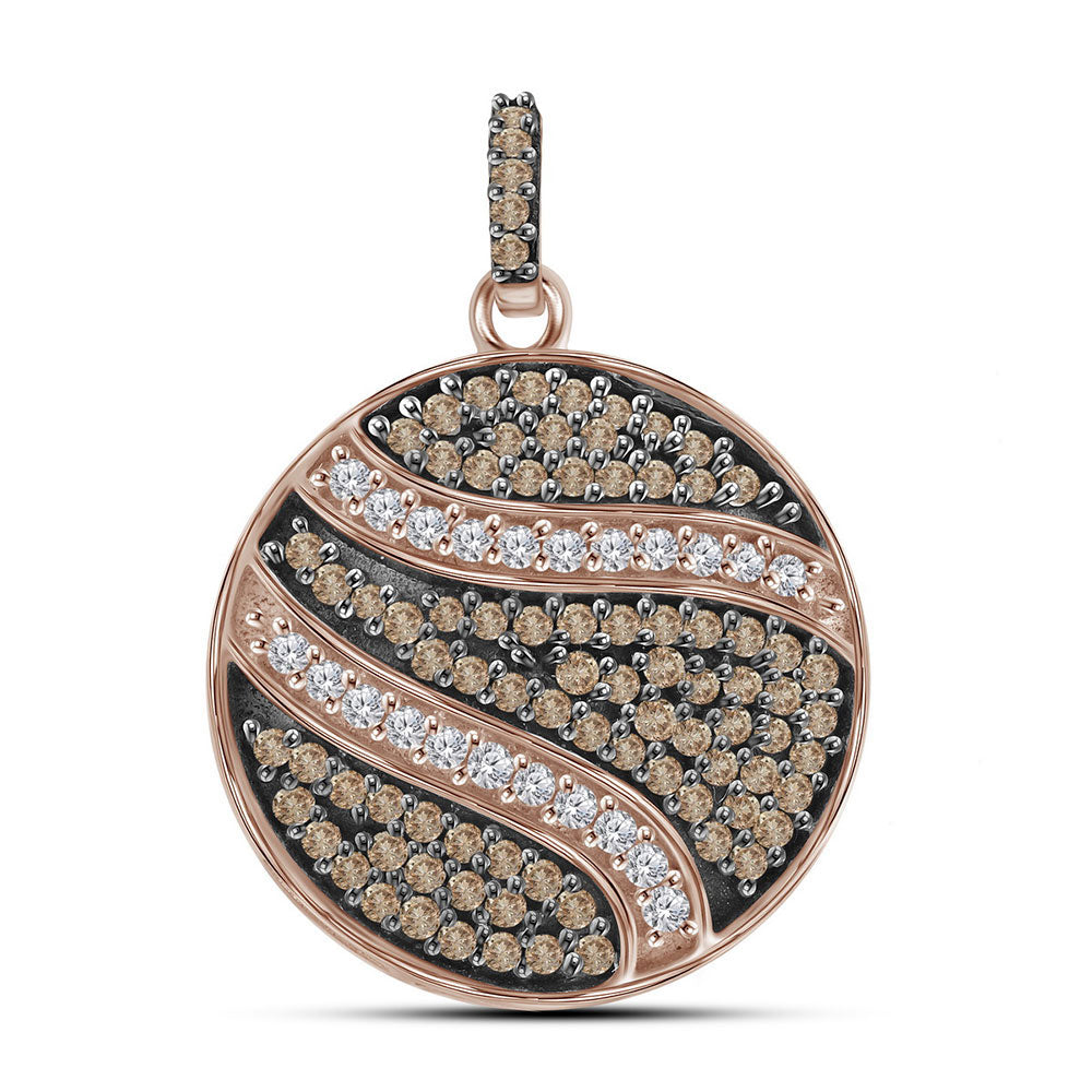10Kt Rose Gold 3/4Ctw-Dia Red  Pendant (2.44 grams)