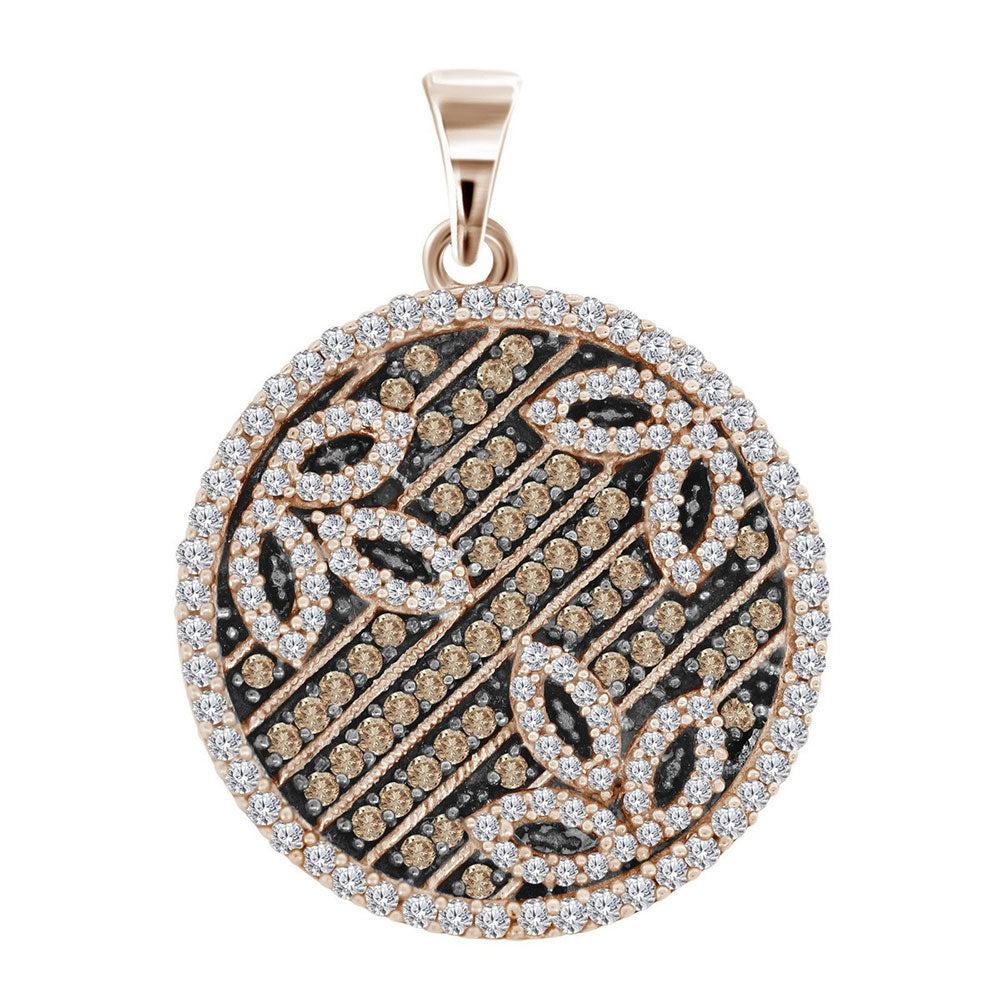 10Kt Rose Gold 3/4Ctw-Dia Fashion Red Pendant (2.84 grams)