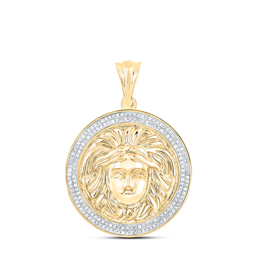 10Kt Yellow Gold 1/2Ctw-Dia P1 Medusa Mens Charms (10.27 grams)