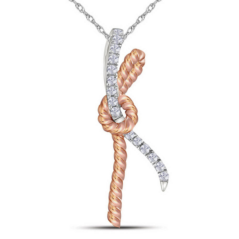 10Kt Two-Tone Gold 1/10Ct-Dia Fashion Pendant (0.9 grams)