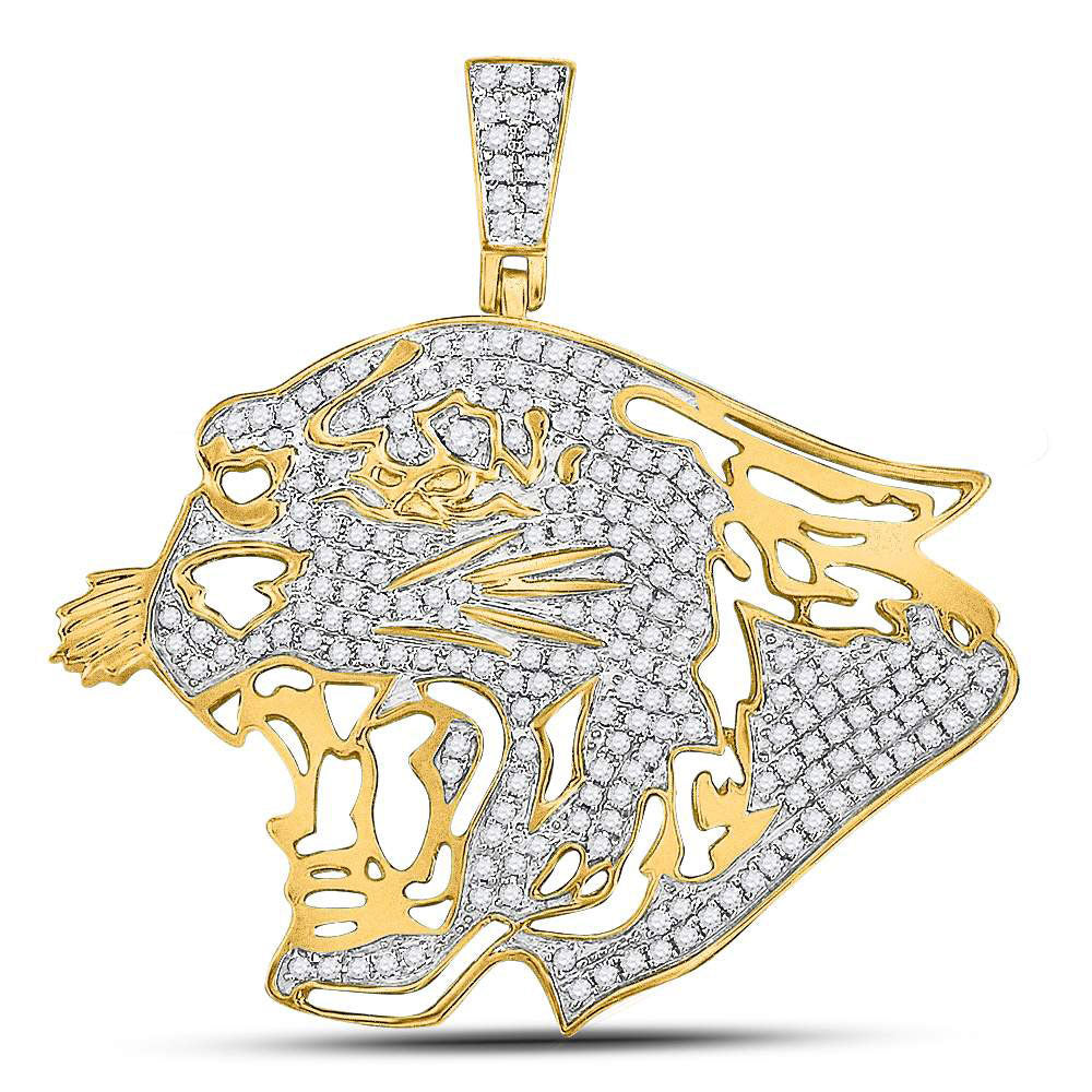 10Kt Yellow Gold 5/8 Ct-Dia Tiger Mens Charm (5.11 grams)