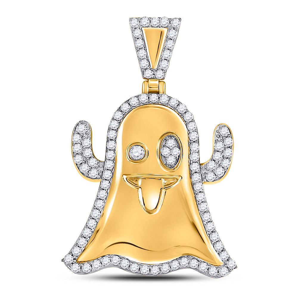 10Kt Yellow Gold 1 Ct-Dia Mens Ghost Charm (6.96 grams)