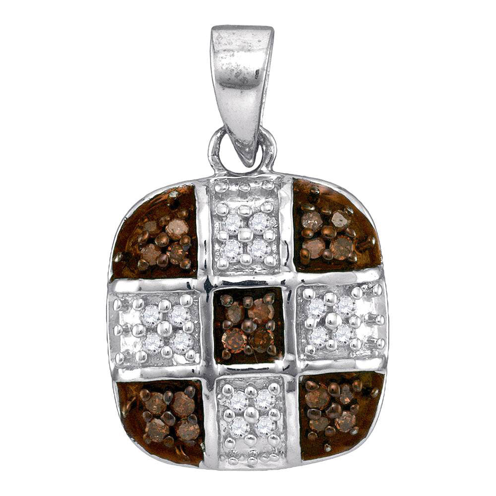 10Kt White Gold 1/5Ctw-Dia Brown Micro-Pave Pendant (1.39 grams)