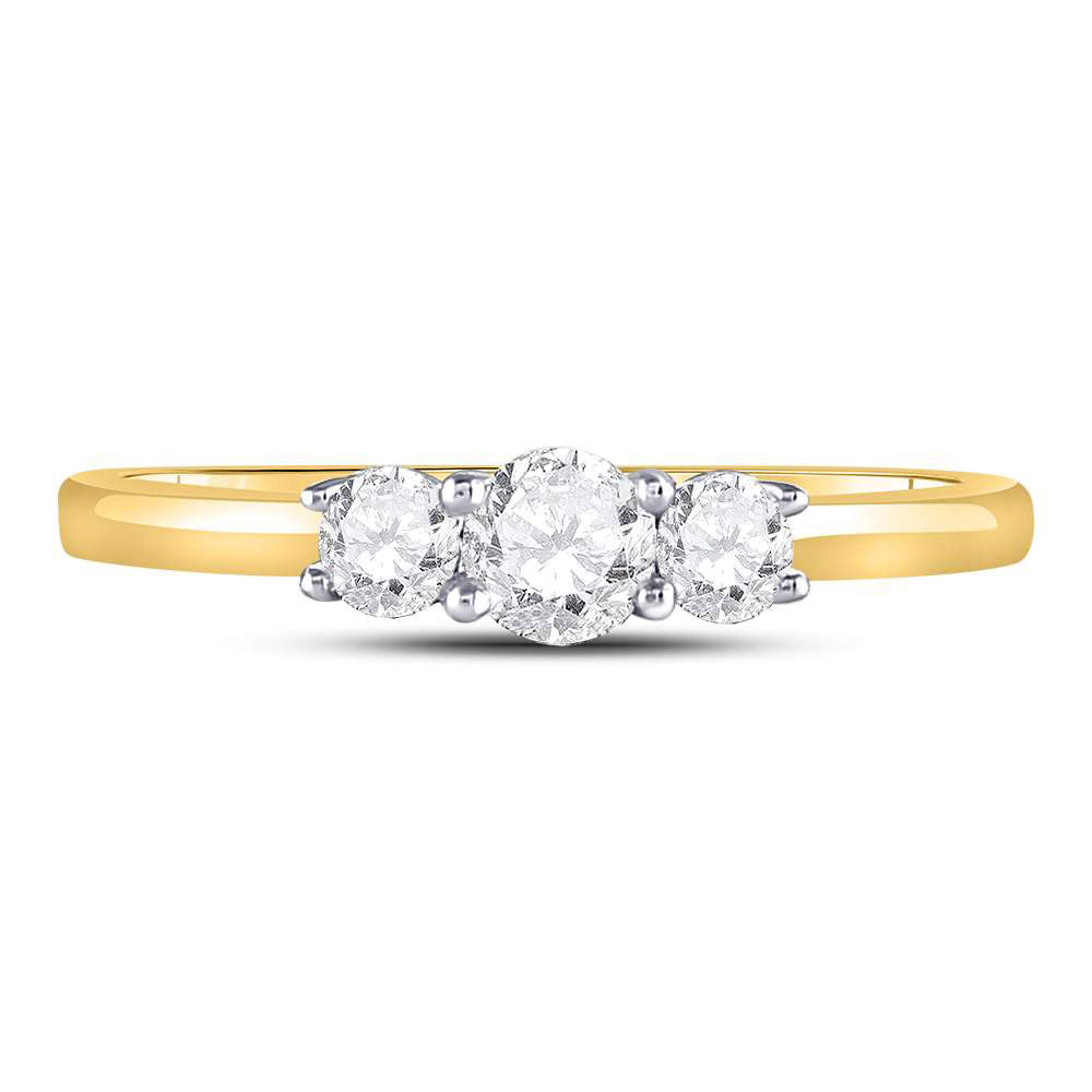 14Kt Yellow Gold 1/2Ct-Dia (Sup)Rd-3Stone Diamond Ring (2.55 grams)