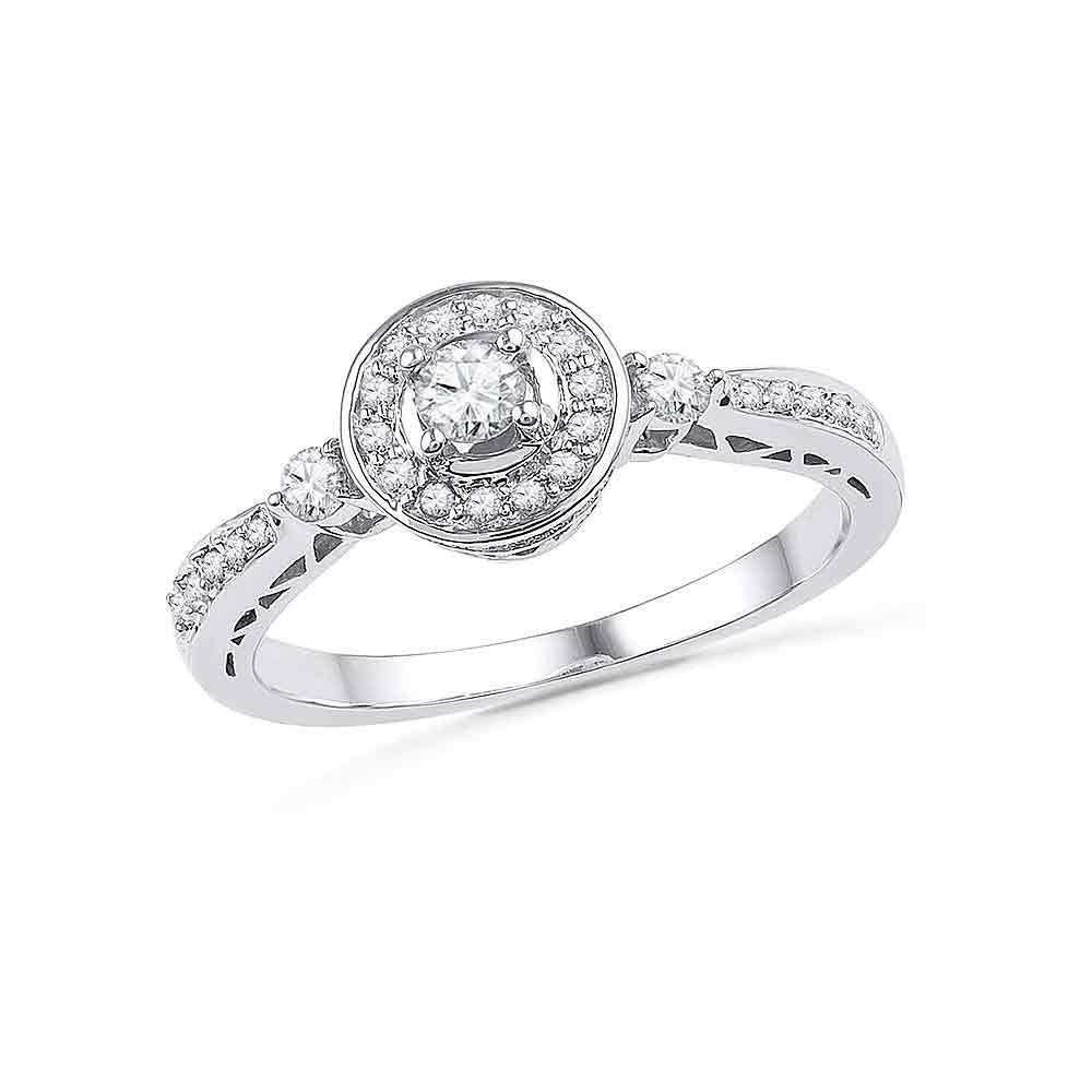 10Kt White Gold 3/8Ctw-Dia Engagement Ring (3.06 grams)