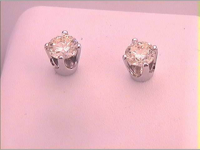 14Kt White Gold 1/2 Rd Dia Studs- Gift Yellow Diamond Earring